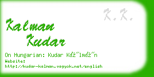 kalman kudar business card